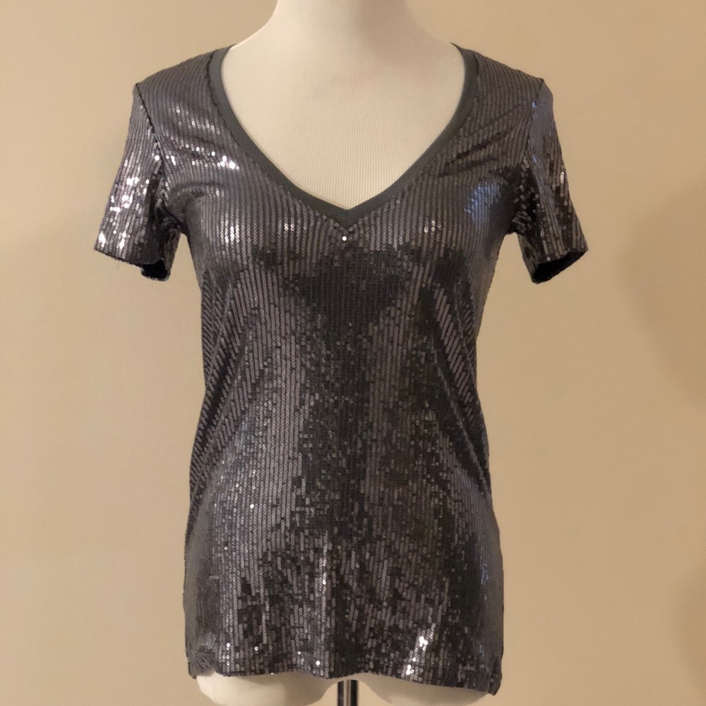 Sequin gray tee